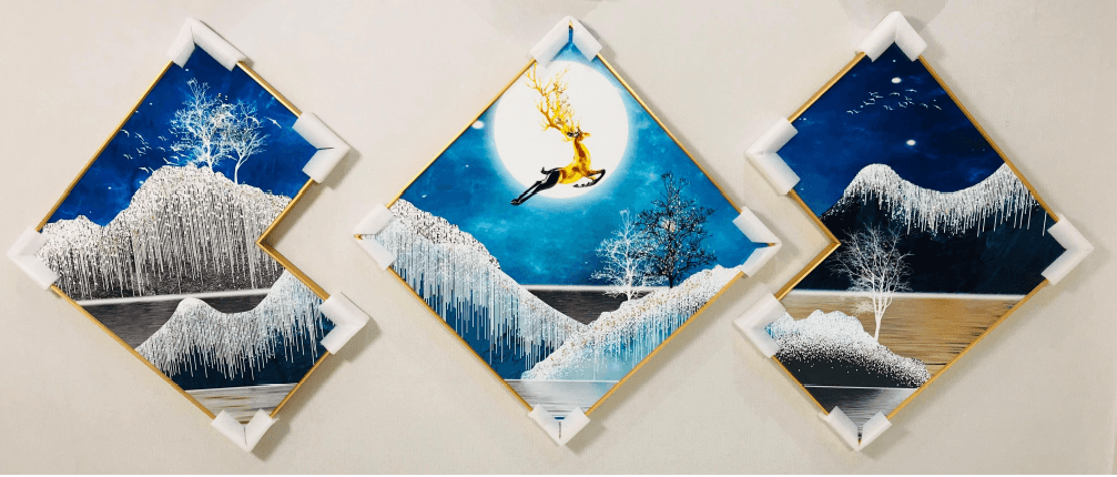 Modern Crystal Painting set of 3 Style 46